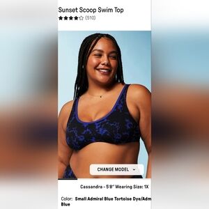Fabletics Blue and Black Women's Swim Top